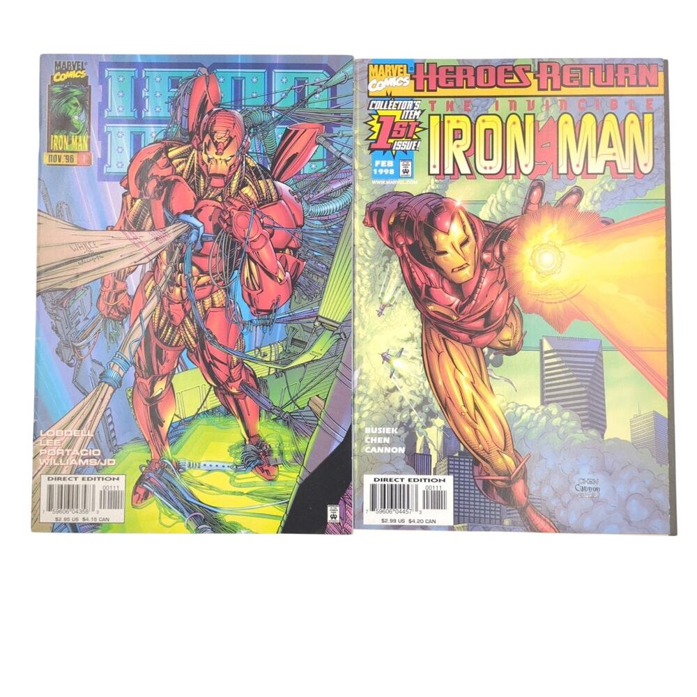 Marvel Comic Book Lot of 2 Iron Man Vol 2 #1 & Vol 3 #1 Modern Age